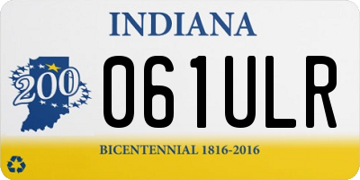 IN license plate 061ULR