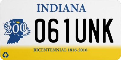IN license plate 061UNK