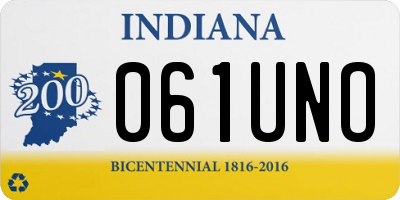 IN license plate 061UNO