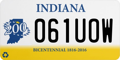 IN license plate 061UOW