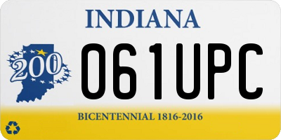 IN license plate 061UPC