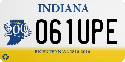 IN license plate 061UPE