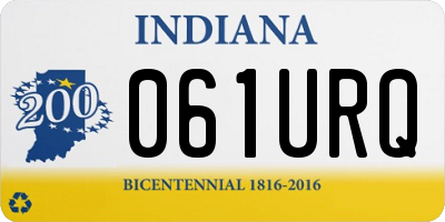 IN license plate 061URQ
