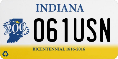 IN license plate 061USN