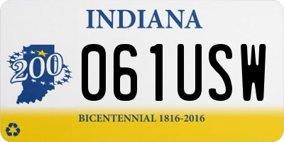 IN license plate 061USW