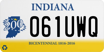 IN license plate 061UWQ