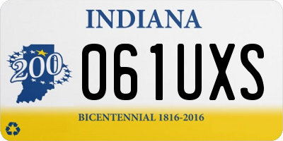 IN license plate 061UXS