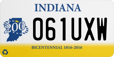 IN license plate 061UXW