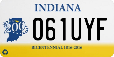 IN license plate 061UYF