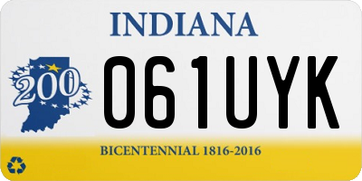IN license plate 061UYK