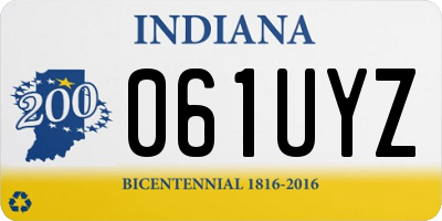 IN license plate 061UYZ