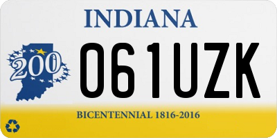 IN license plate 061UZK