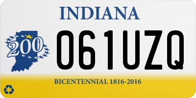 IN license plate 061UZQ