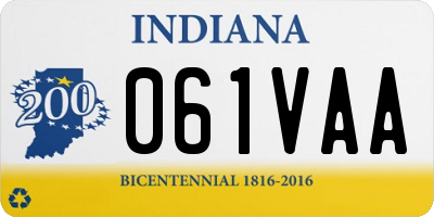 IN license plate 061VAA