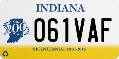 IN license plate 061VAF