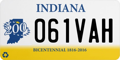 IN license plate 061VAH