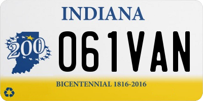 IN license plate 061VAN