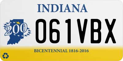IN license plate 061VBX