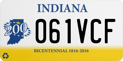 IN license plate 061VCF