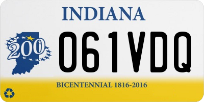 IN license plate 061VDQ