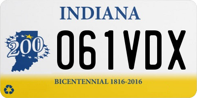 IN license plate 061VDX