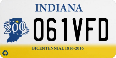 IN license plate 061VFD