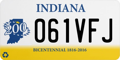 IN license plate 061VFJ