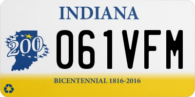 IN license plate 061VFM