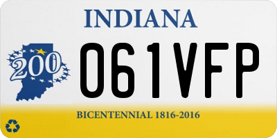 IN license plate 061VFP