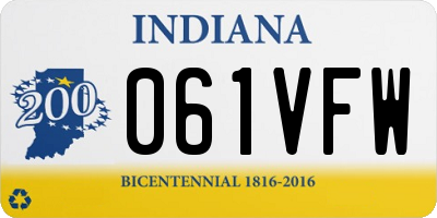 IN license plate 061VFW