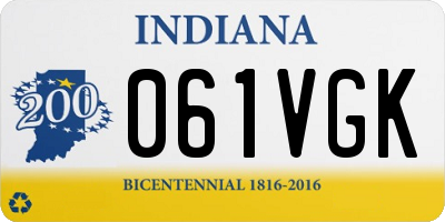 IN license plate 061VGK