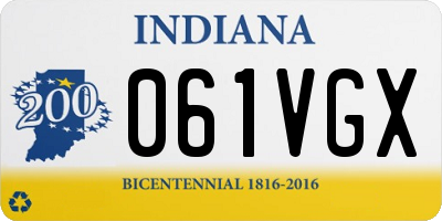 IN license plate 061VGX