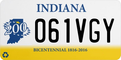 IN license plate 061VGY