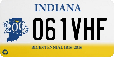 IN license plate 061VHF