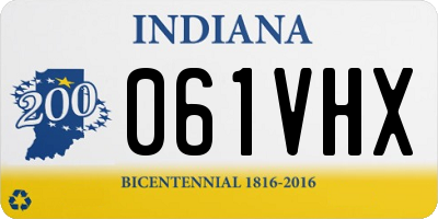 IN license plate 061VHX