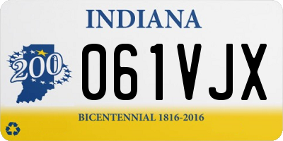 IN license plate 061VJX