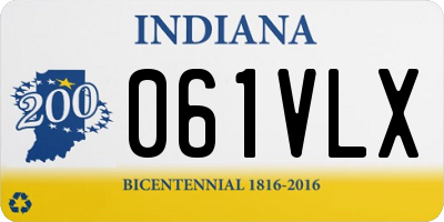 IN license plate 061VLX