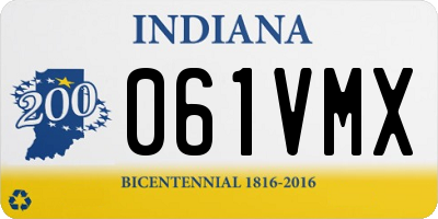 IN license plate 061VMX