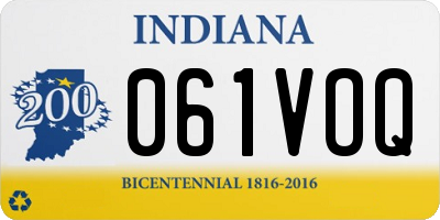 IN license plate 061VOQ