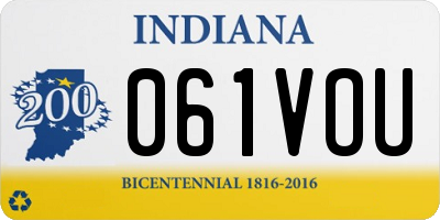 IN license plate 061VOU