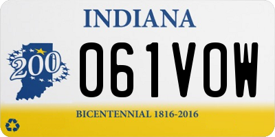 IN license plate 061VOW