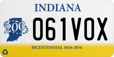 IN license plate 061VOX