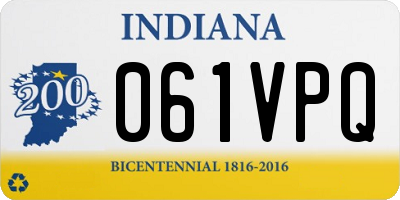 IN license plate 061VPQ