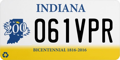 IN license plate 061VPR