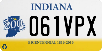 IN license plate 061VPX