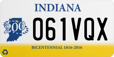 IN license plate 061VQX
