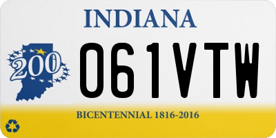IN license plate 061VTW