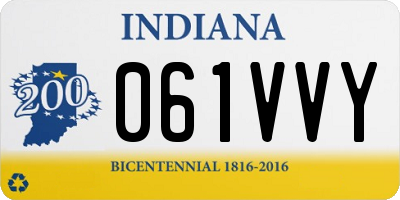 IN license plate 061VVY