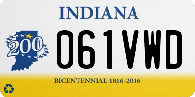 IN license plate 061VWD