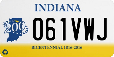 IN license plate 061VWJ